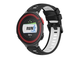 Pulseira De Relógio Garmin Forerunner 220 Feita Silicone Bicolor, Preto E Branco.