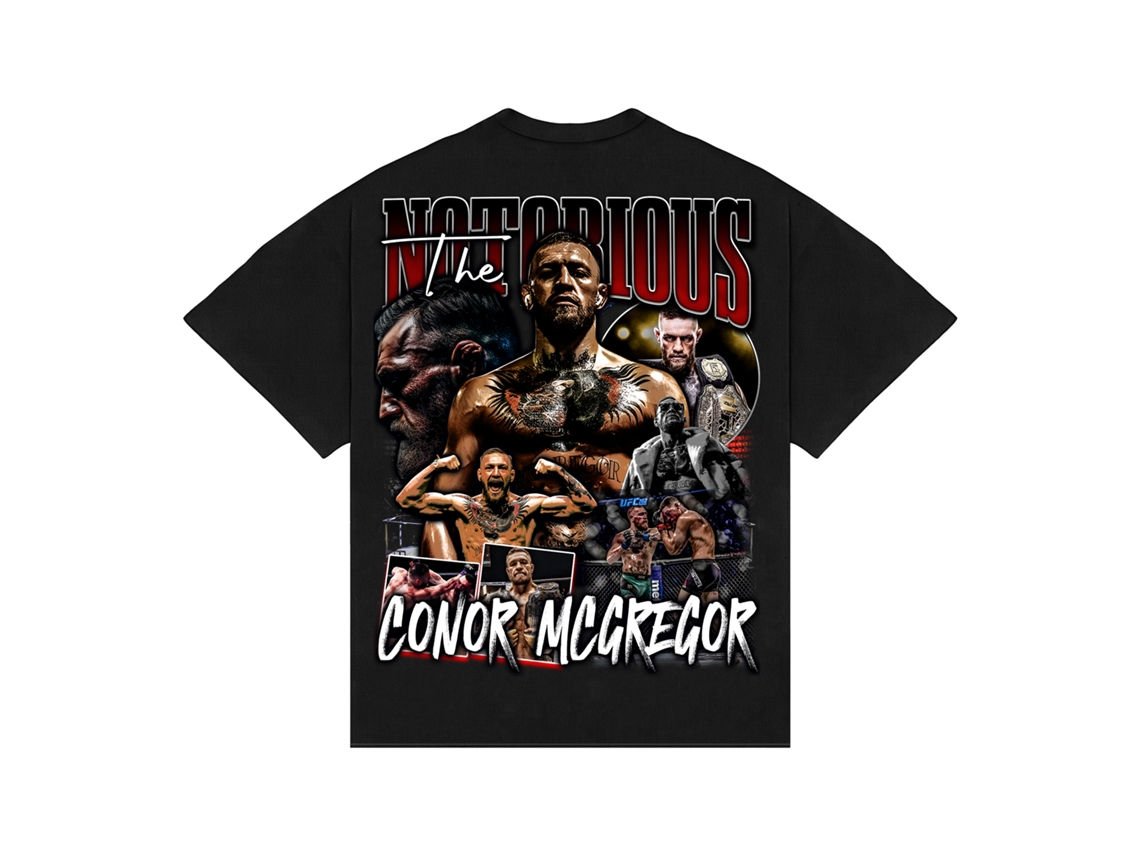 Conor Mcgregor Boxy Black Graphic Boxy T-shirt Rockinstone Sizexxl