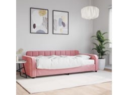 Vidaxl Sofá-cama Com Colchão 90x200 Cm Veludo Rosa
