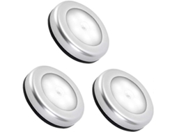 Ternel, Luz Noturna Com Detector De Movimento Para Uso Interno, Luz Led Com Detector De Movimento Alimentada Por Bateria Para Escadas(3 Unidades