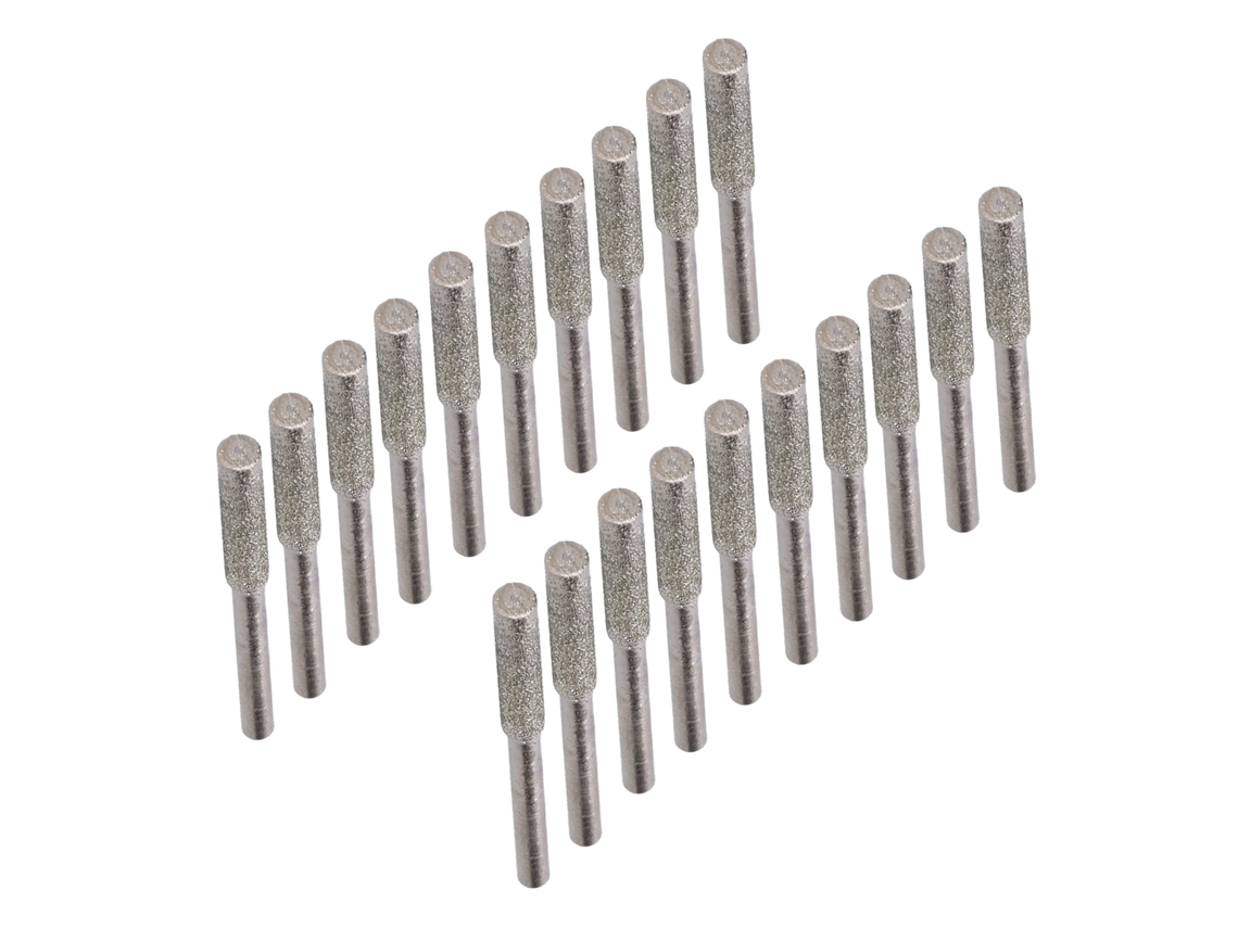 20 Piezas Set Herramienta Afilar Sierra De Cadena Cabeza De Esmerilación Rotativa Burr Fresa Plata 4mm