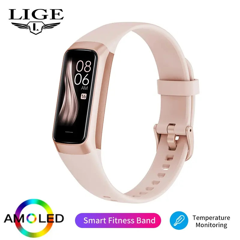 (rosa) Smartwatch Com Monitor De Frequência Cardíaca E Oxigenação Sanguínea, À Prova D'água E Rastreador De Atividades Físicas.