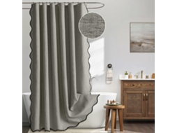 Cortina de Chuveiro Impermeável com Gancho de Metal,cinza/90x180cm GERTIZ