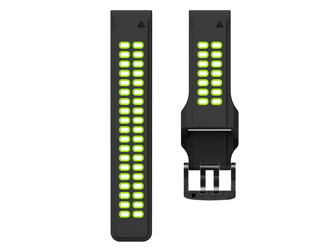 Pulseira de Silicone à Prova D'água para Garmin Fenix 5/6/7/8, 22 mm, Preto e Verde SIURN