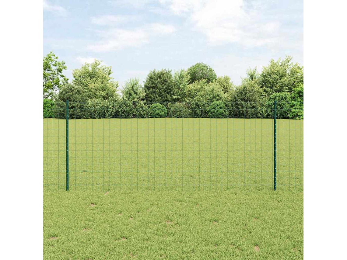 Vidaxl Cerca Euro Com Poste 25 X 1 M Aço Revestido De Pvc Verde Malha