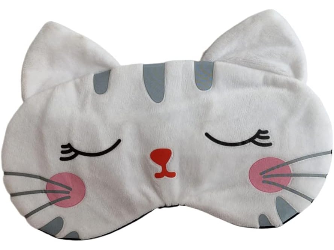 Máscara de Dormir Fofa com Estampa de Gato para Viagens, Macia e Divertida com Desenho de Animal para Mulheres AQUAFORGE
