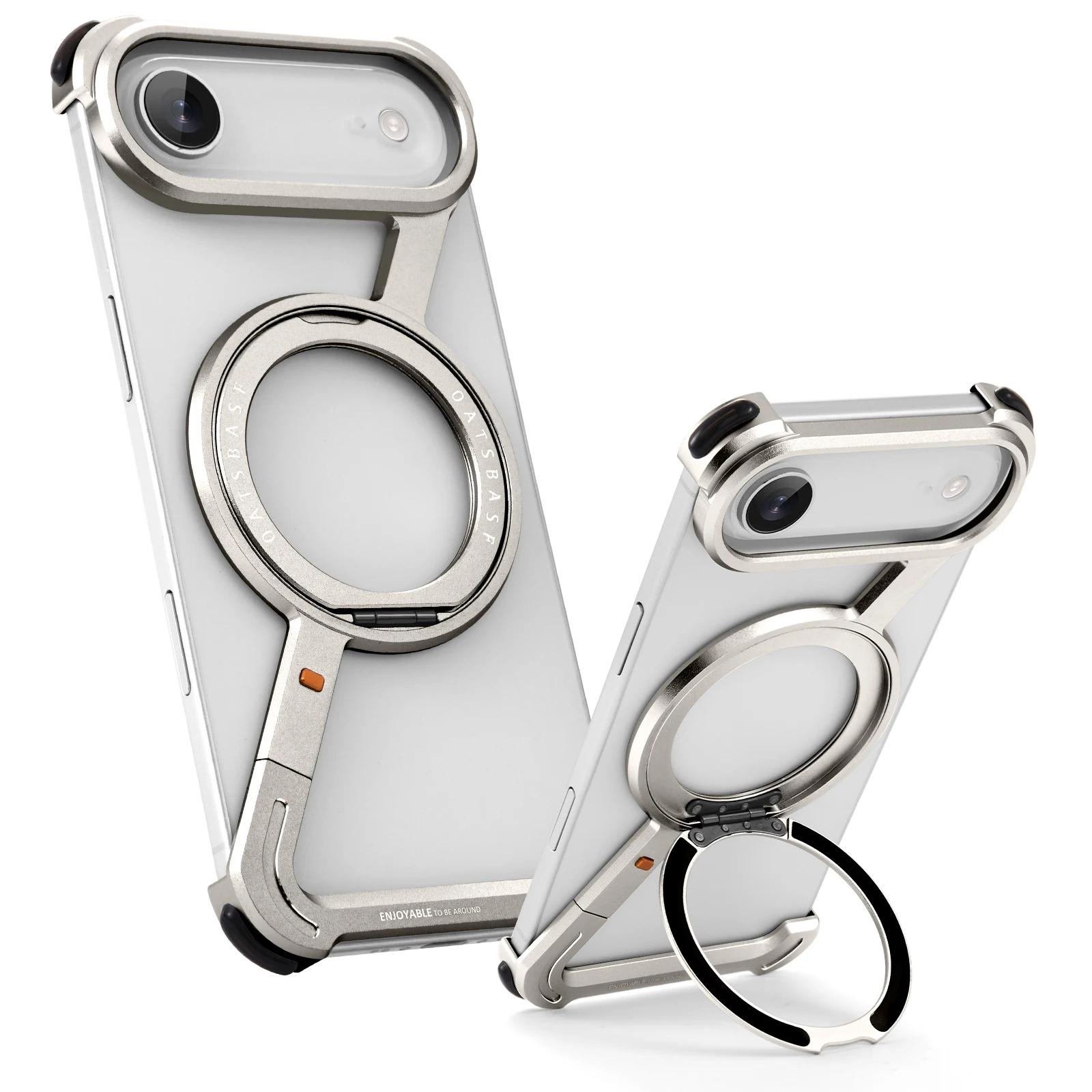 Capa Para Iphone Air (titânio), Suporte Magnético Giratório 360° Magsafe, Compatível Com Carregamento Sem Fio