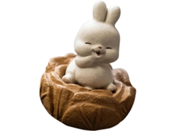 Estatueta Decorativa de Coelho Kichouse em Tom Violeta Areia, Formato de Coelho, como um Lindo Enfeite para Casa e CHABERLU
