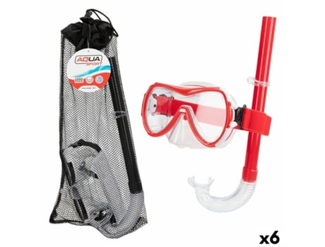 Óculos de Grau Mergulho com Tubo Aquasport Vermelho (6 Unidades)