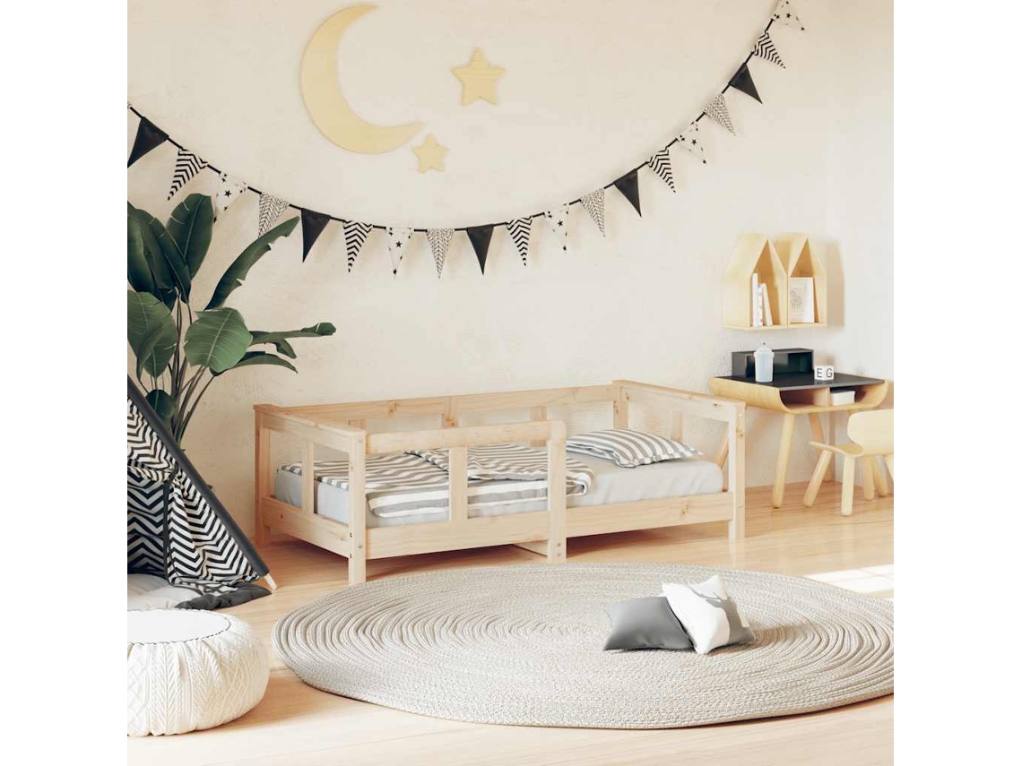 Vidaxl Estrutura De Cama Infantil 70x140 Cm Pinho Maciço