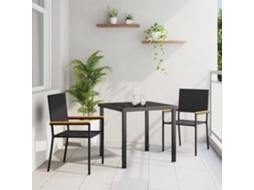Vidaxl Cadeiras Empilháveis Para Jardim 2 Unid. Preto E Marrom