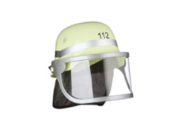 Capacete De Bombeiro Relaxdays Para Crianças, Com Luz Azul, Viseira, Lenço E Tira Ajustável, Amarelo