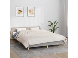 Vidaxl Manta Pesada 9 Kg 200x200 Cm Tecido Creme-claro