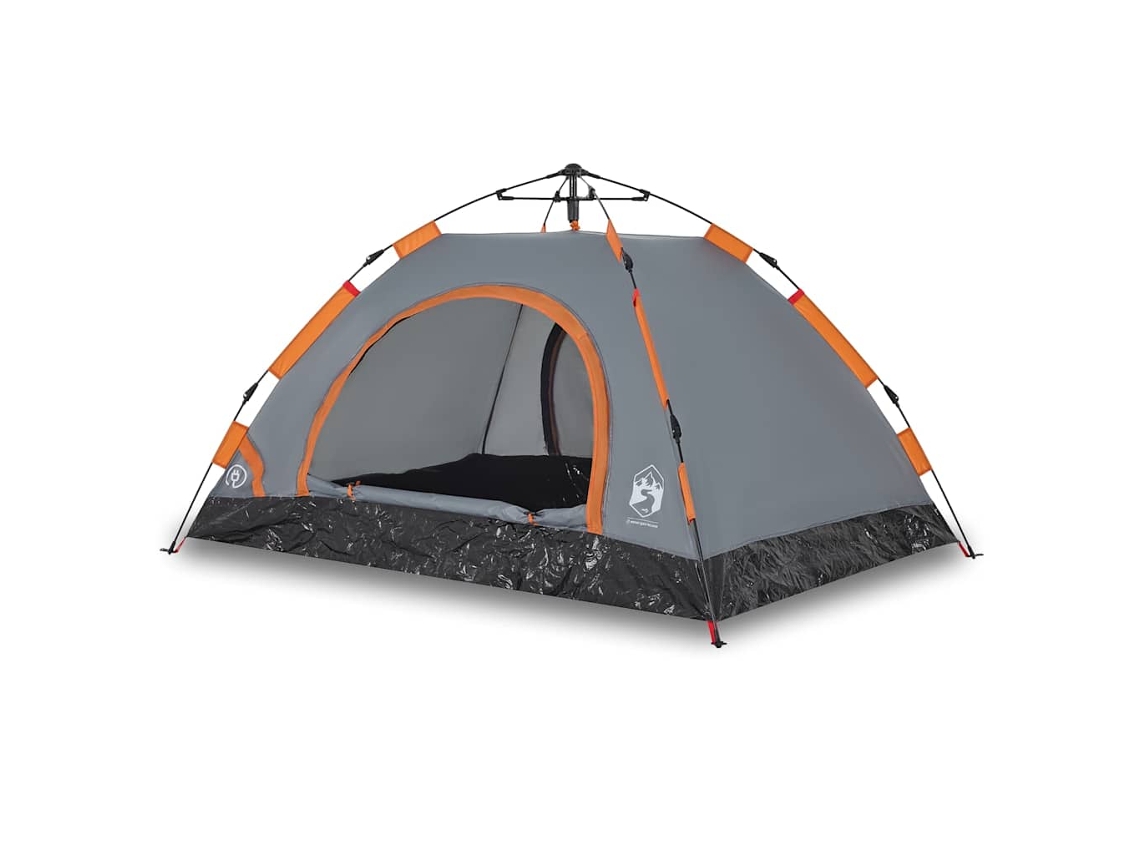 VIDAXL Tenda de Campismo 2 Pessoas Libertação Rápida Cinzento/Laranja
