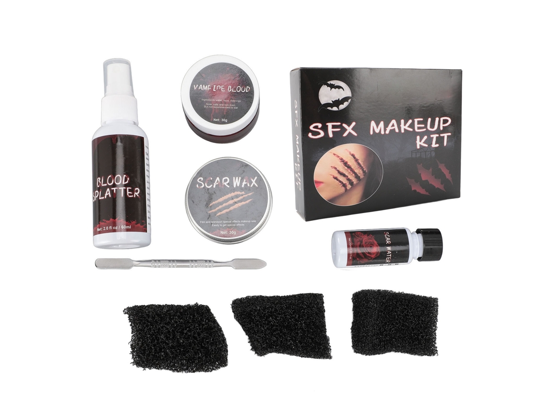 Kit De Maquiagem Assustadora Com Sangue Falso Para Festas E Cosplay