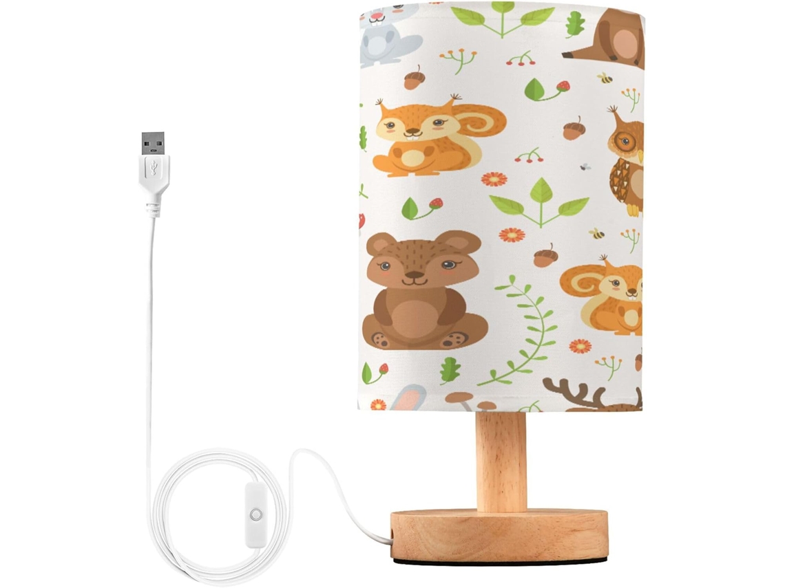 Luminária De Leitura Led, Luminárias De Mesa Brilhantes Para Quarto Infantil, Padrão Vetorial Sem Costura, Animais Da
