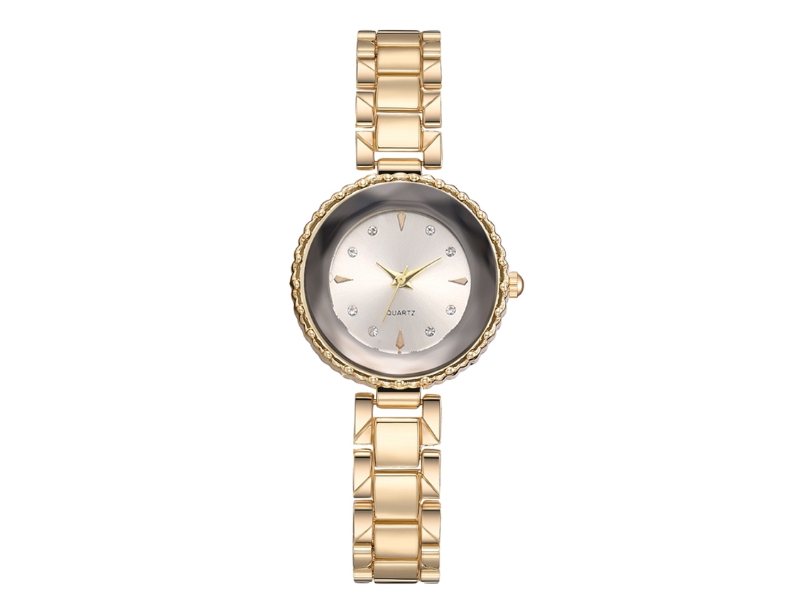 Relógio de Pulso Feminino Casual Fashion com Quartzo e Strass Prata