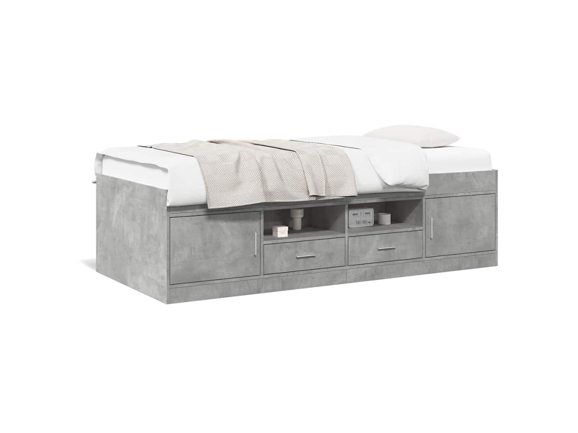 Sofá Cama com Gavetas Cinzento Cimento MAISON EXCLUSIVE (75x190 cm)