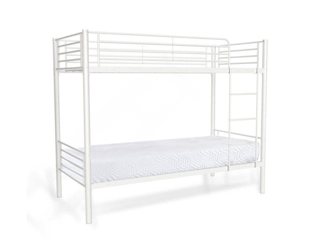 Beliche Duplo 90Cm Metal As110 Branco 1 Colchão 90X190Cm SALDOSYSTOCKS