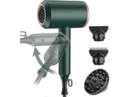 Secador de Cabelo Dobrável de Viagem, Pequeno, 2000 W, Leve, com Íons, 2 Bicos Modeladores e 1 Difusor 2025 TAISHENGDA
