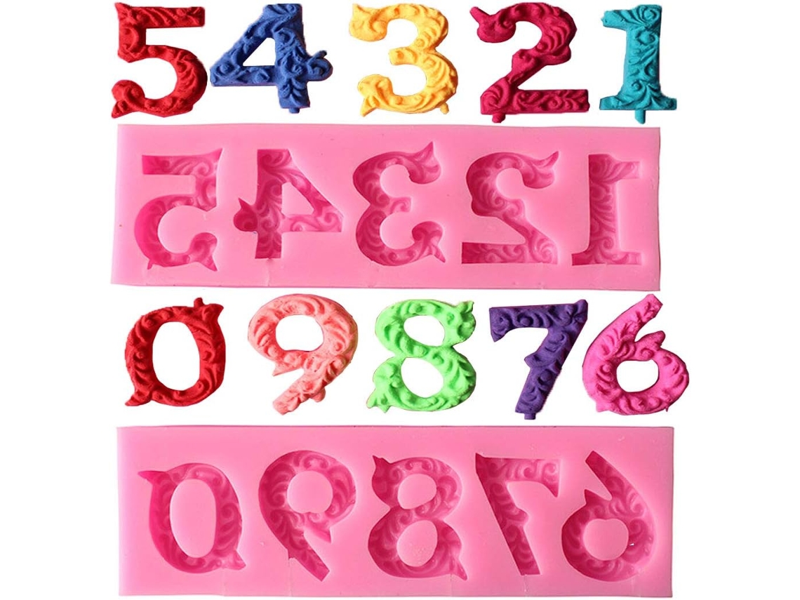 Molde De Silicone 3d Com Alfabeto E Número, Ferramentas Para Decoração De Bolos Com Pasta Americana Para Formas Detalhadas, Antiaderente E Fácil De Li
