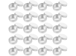 Potes de creme redondos, feitos de alumínio laminado, leves e recarregáveis, com capacidade de 15 ml.