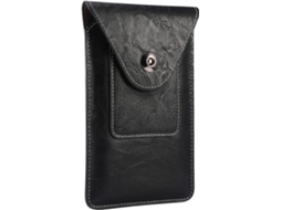 Bolsa De Cintura Para Telemóvel Em Pele Para Homem - Capa De Cinto 6.5" - Preto