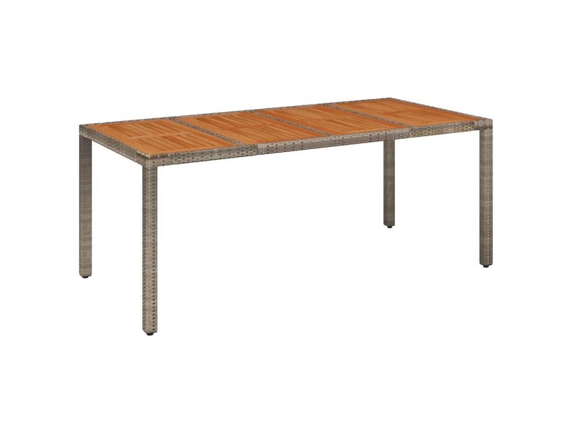Garden Table With Wooden Top, Garden Tables With Wooden Tops Vidaxl Cinzeto Rattan / Vime (190 X 90 X 75 Cm)