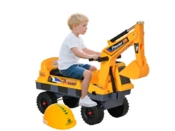 Retroescavadeira Infantil 2-3 Anos Com Grampo, Luz E Som, Pp, Amarela