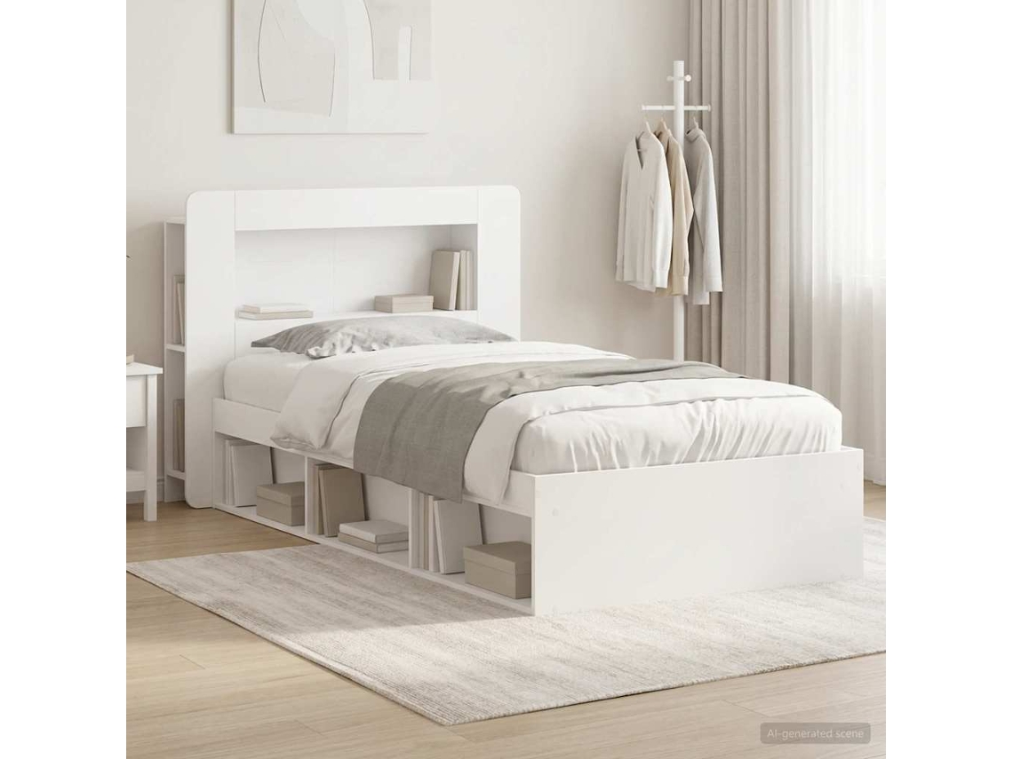 Vidaxl Estrutura De Cama Com Armazenamento Branco 100 X 200 Cm