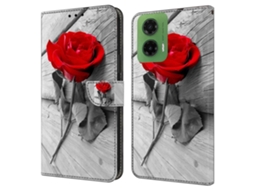 Capa Para Motorola Moto G35 5g Com Fecho Magnético, Padrão 3d, Carteira Em Couro, Rosa
