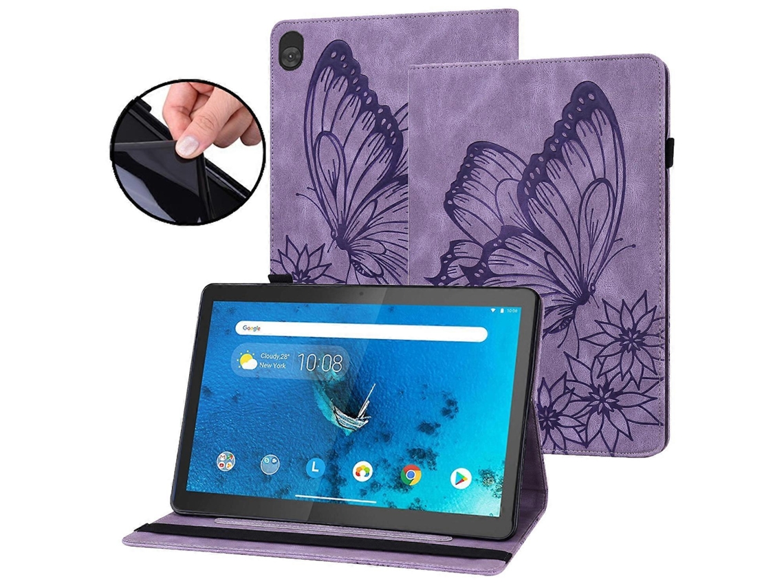 Capa De Couro Com Estampa De Borboleta Grande Para Tablet Lenovo Tab M10 X505l