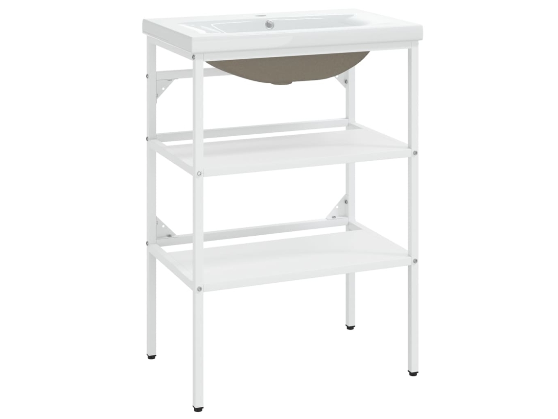 Estrutura de Lavatório com Embutido Ferro Branco MAISON EXCLUSIVE