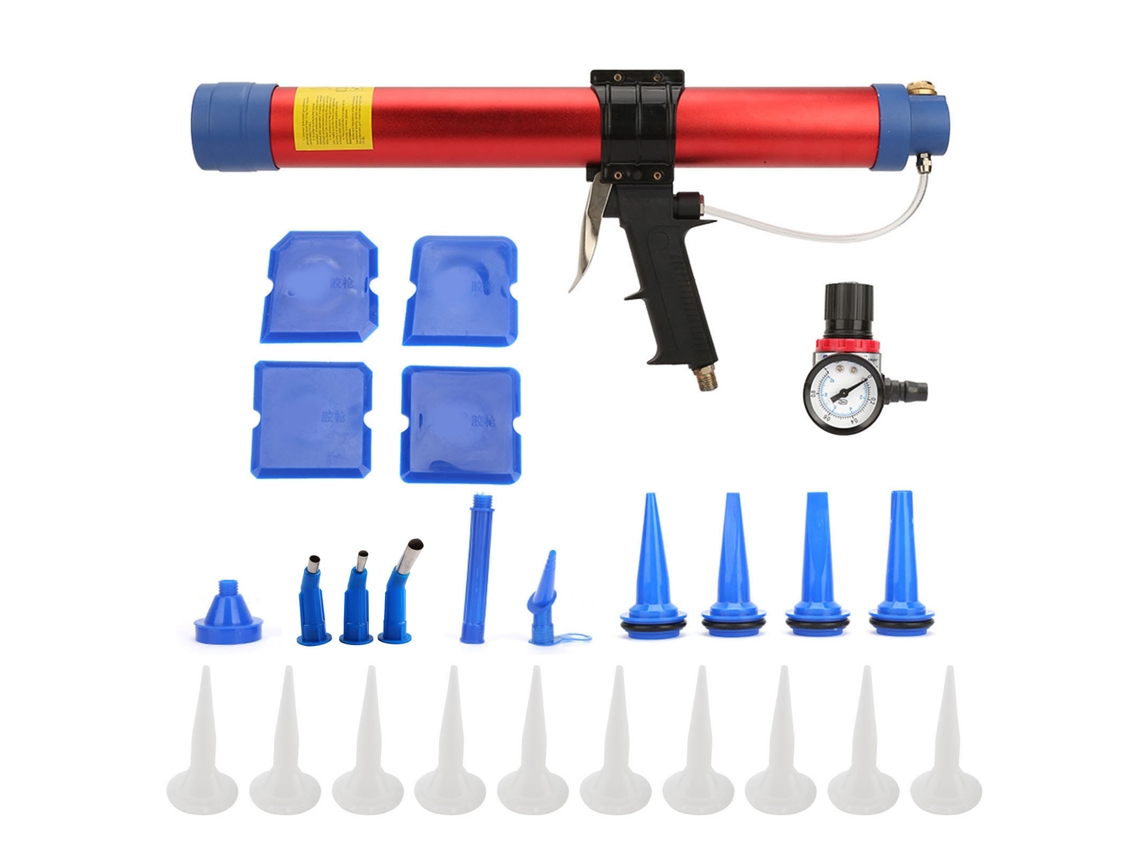 Pistola de cola quente pneumática de 600 ml com medidor de velocidade para decoração arquitetônica - Ferramenta manual pneumática