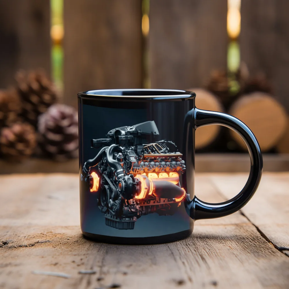 Caneca de Cerâmica com Motor Mecânico, Caneca 3d para Chá com Leite, Caneca Criativa para o Café da Manhã MDUG (estilo 2 330ml)