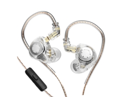 Fones intra-auriculares KZ EDX Pro com controladores dinâmicos magnéticos duais e cabo desmontável de 0,75 mm com microfone. | S/MARCA
