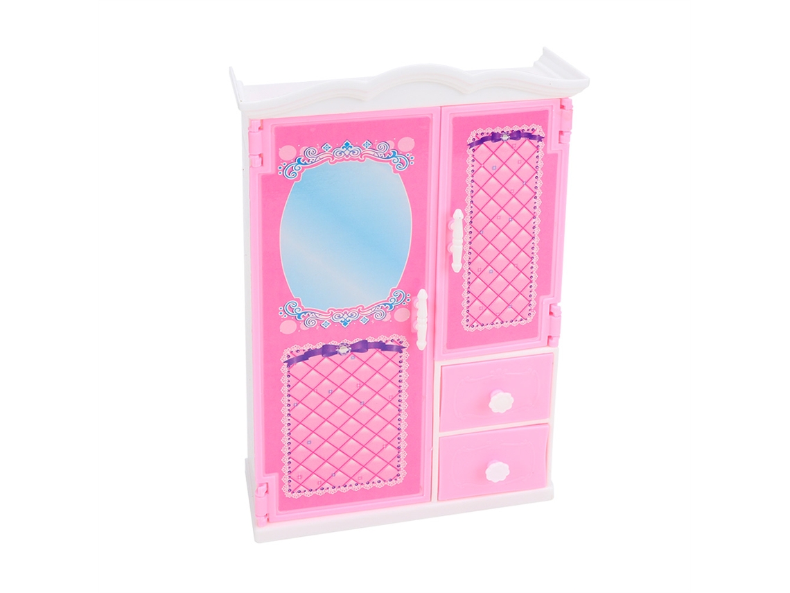Primerox armário de Boneca Menina Brinquedo Casa de Bonecas Gavetas Portas Abertas Plástico Resistente
