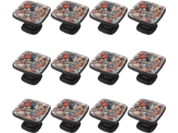 Puxadores Quadrados Para Armários De Cozinha, Puxadores Para Gavetas De Cômoda, 12 Peças, Pedras Coloridas De Praia