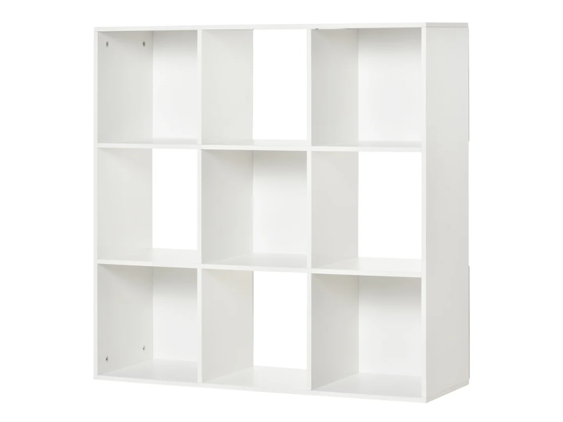 Estante Branca para Casa e Escritório.prateleira de Design Moderno com 9 Compartimentos em Madeira.91,5 X 29,5 X 91,5 Cm