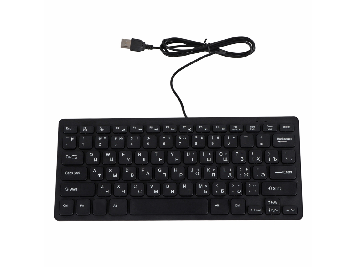 Teclado Mecânico Russo Com 78 Teclas Para Pc Com Fio
