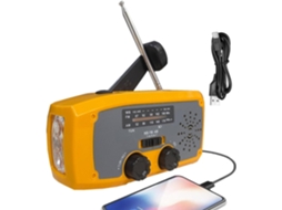 Rádio De Manivela Solar Fm/am/wb/noaa Com Função Sos (laranja)