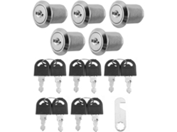 Conjunto De 5 Fechaduras Alta Qualidade Para Armários, Com