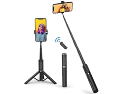 Lurelia Tripé Para Selfie Bluetooth, Com Controlo Remoto, Extensível, Até 8,7 Cm, Para Telemóvel, Em Liga De Alumínio