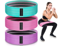 Faixas Elásticas Para Exercícios, 3 Níveis De Resistência Em Tecido Treino, Homens E Mulheres, Multicoloridas