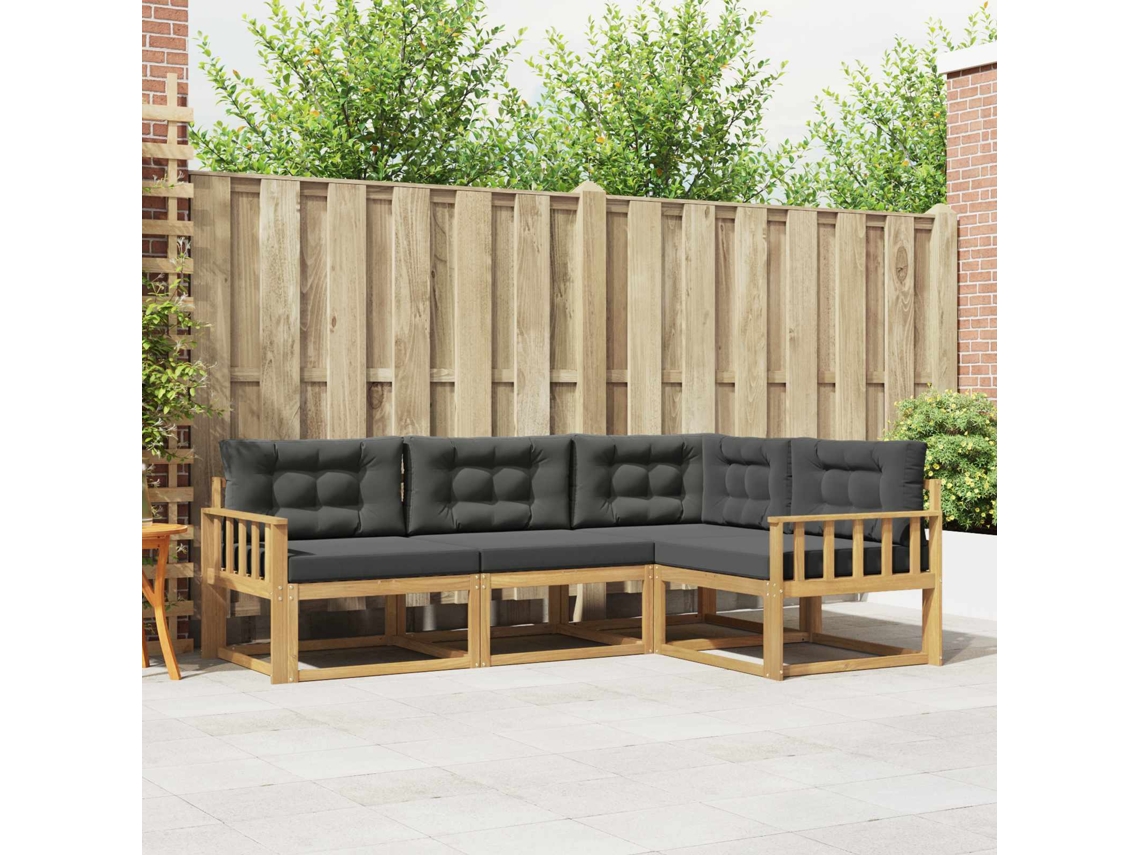 Vidaxl Conjunto De Sofás Para Exterior 3 Pcs Branco E Antracite