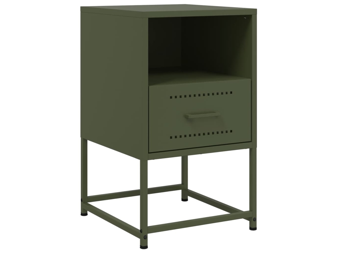 Bedside Cabinet, Bedside Cabinets Vidaxl Verde Aço (n/a)