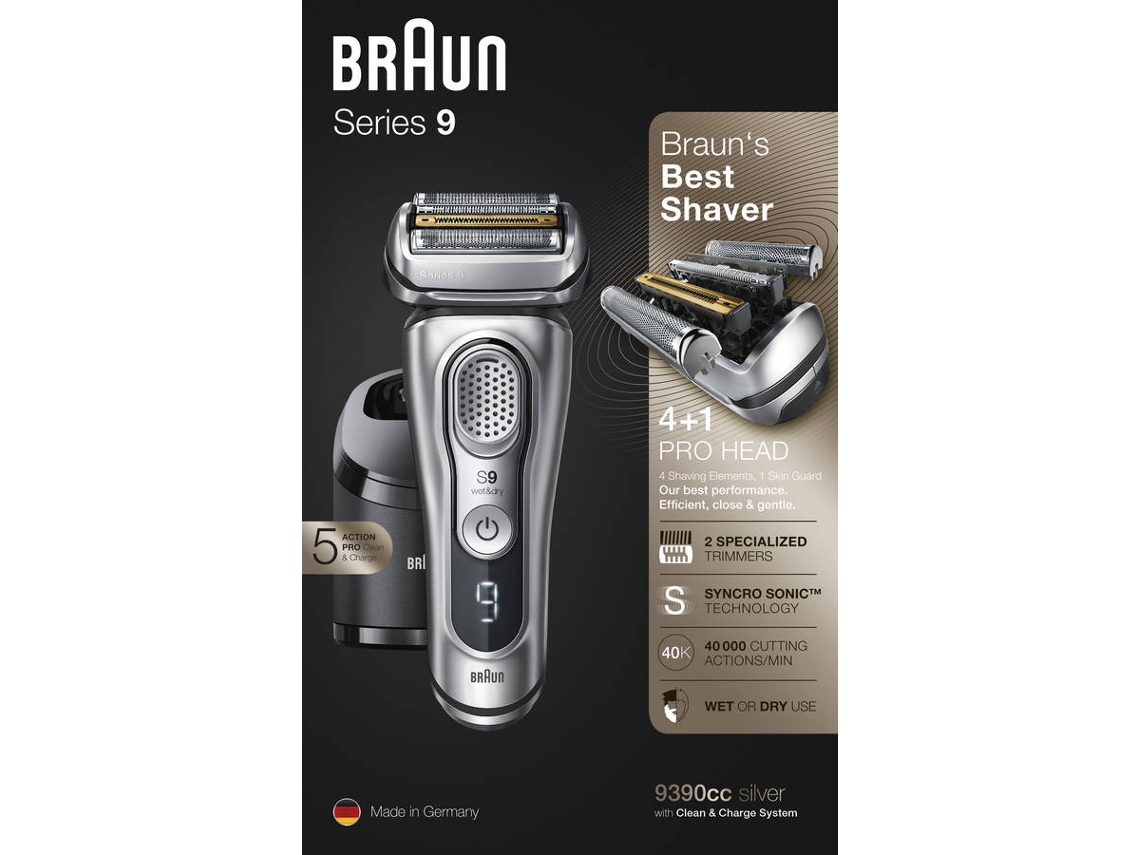 Máquina de Barbear BRAUN SHAVER 9390CC (Autonomia 60 min - Bateria