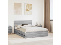 Vidaxl Estrutura da Cama com Gaveta Cinza Sonoma 160 X 200 Cm