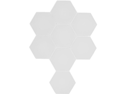 Conjunto de 8 luminárias de parede hexagonais de LED RGB com sincronização de música, controle por voz, controle remoto e Wi-Fi.