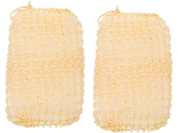 Wooneky Conjunto De 2-esponjas Sisal Natural Para Esfoliação Corporal, Escova Esfoliante Para Chuveiro, Acessório De